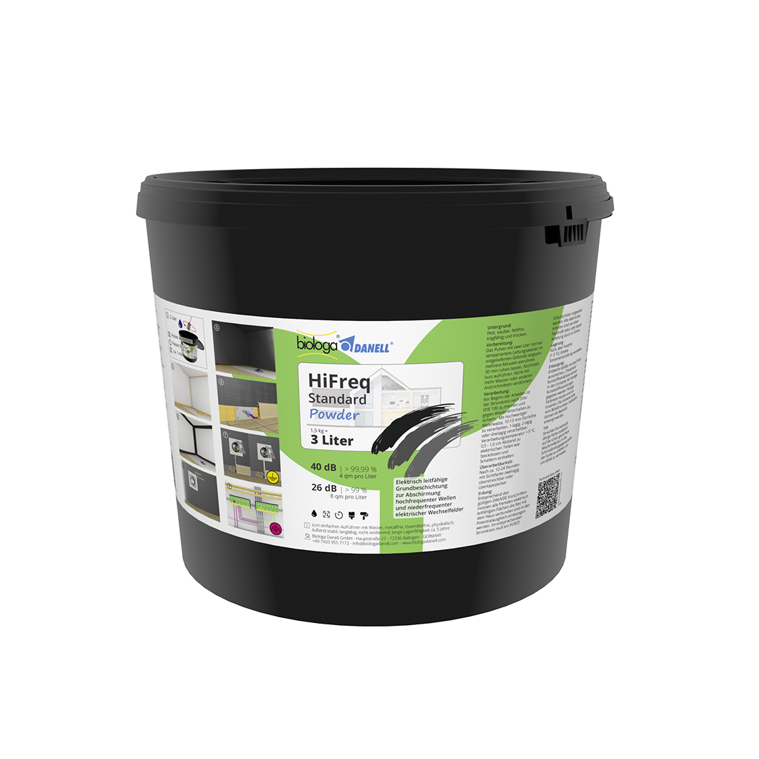 Hochfrequenz-Abschirmfarbe  - HiFreq-Standard-Powder - 3 Liter